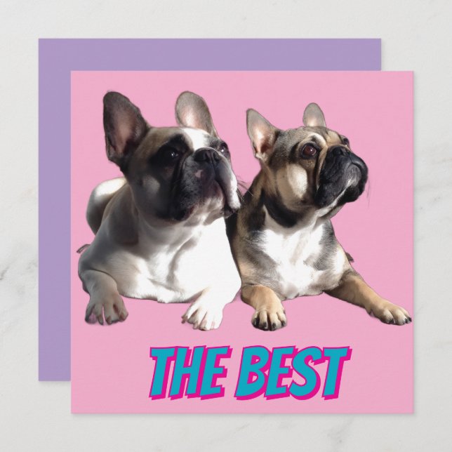 Invitación Französische Bulldoggen Beste Freunde Muttertag  (Anverso / Reverso)