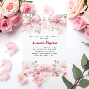 Invitación Frasco chica de arcos rosados Baby Shower