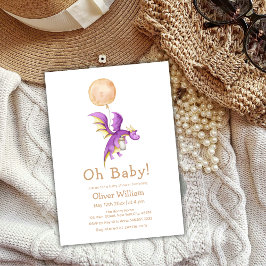 Invitación Frasco de Dragon de Balloon Fairytale Baby Shower