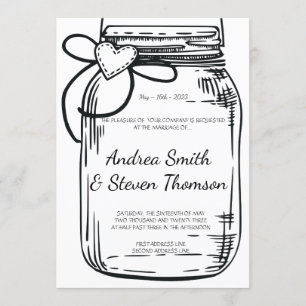 Invitación Frasco de Mason colgante