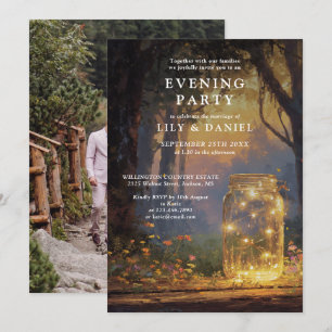 Invitación Frasco de Mason de Boda en el Bosque Tarde de Fies