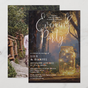 Invitación Frasco de Mason de Bosque Foto Boda Tarde Fiesta