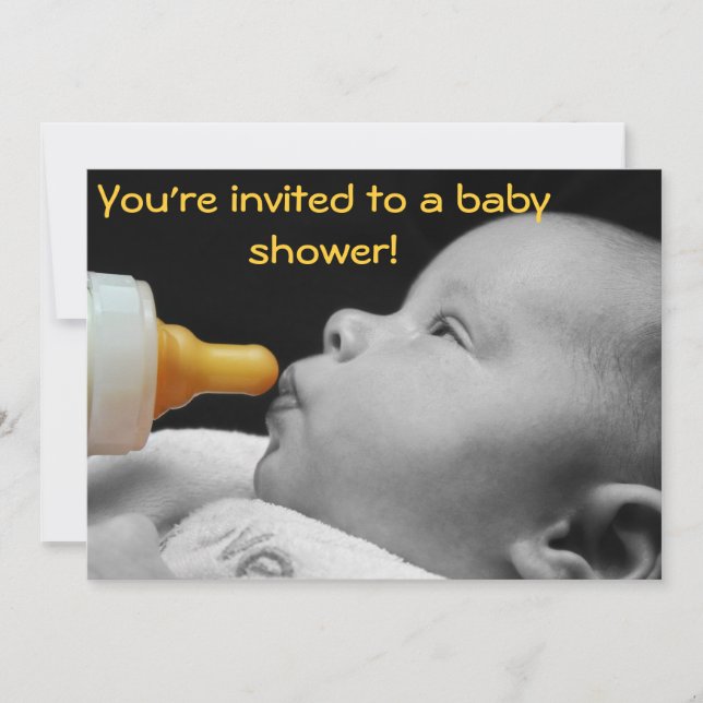 Invitación Frasco para bebés: ¡Te invitan a una ducha de bebé (Anverso)
