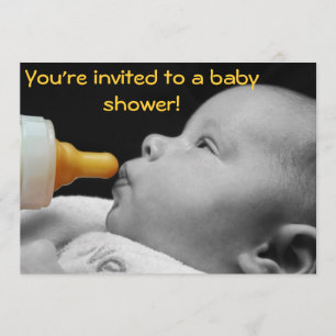 Invitación Frasco para bebés: ¡Te invitan a una ducha de bebé