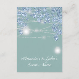 Invitación Frascos de Luces de Boda Rústico Brillante Azul Me