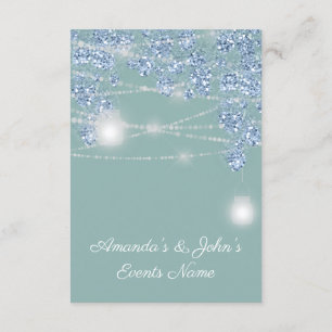 Invitación Frascos de Luces de Boda Rústico Brillante Azul Me