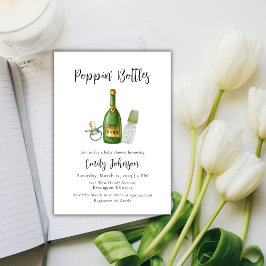 Invitación Frascos Sage Green Poppin Champagne Baby Shower
