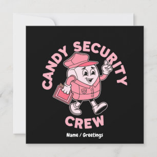 Invitación Frase divertida de dulces de Halloween Crew de seg