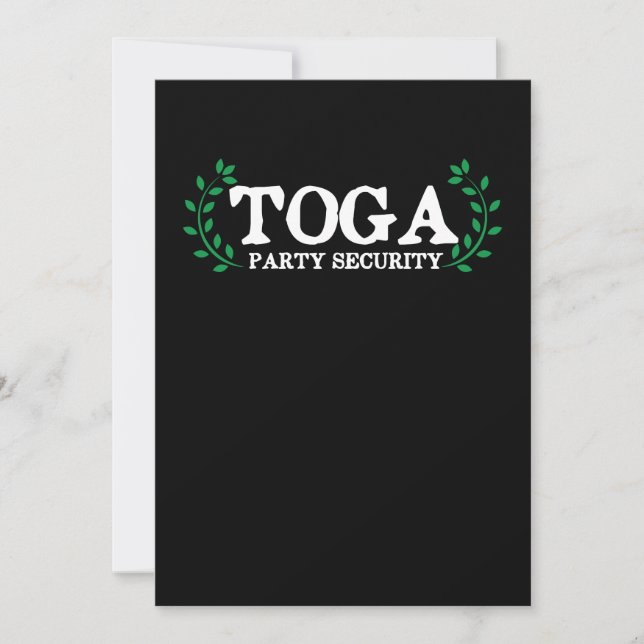 Invitación Fraternidad divertida de Toga, Guardia de Segurida (Anverso)