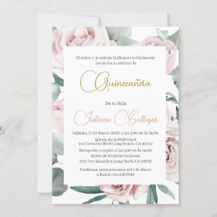 Invitación Fraude floral española Quinceañera