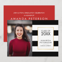 Fraude negro Faux cuadro de oro Graduación Invitac