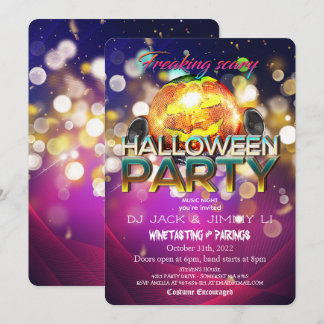 Invitación Freaking Jack O Lantern Disco Ball Halloween Espel