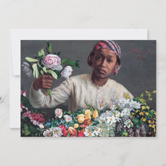Invitación Frederic Bazille - Joven mujer con peonías (Anverso)
