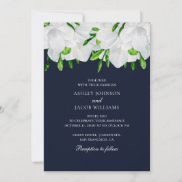 Invitación Freesia. Flores blancas. Boda floral de jardín de 