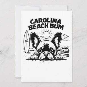 Invitación French Bulldog Carolina Beach Bum