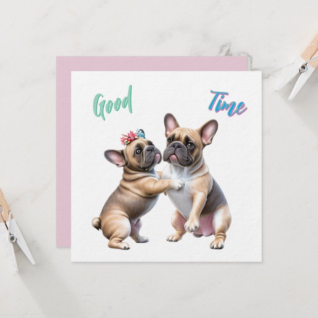 Invitación French Bulldog  verliebt Valentinstag  (Anverso/Reverso In Situ)