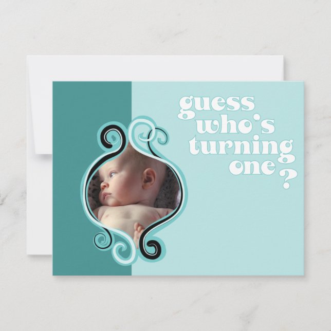 Invitación Frente del marco de Brown Swirly (Anverso)