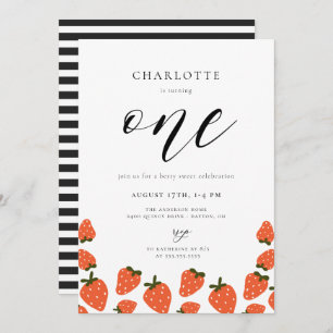 Invitación Fresa 1º cumpleaños