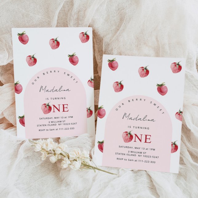 Invitación Fresa 1º cumpleaños (Subido por el creador)