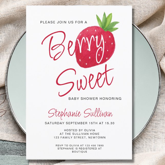 Invitación Fresa Baby Shower Berry Sweet (Subido por el creador)