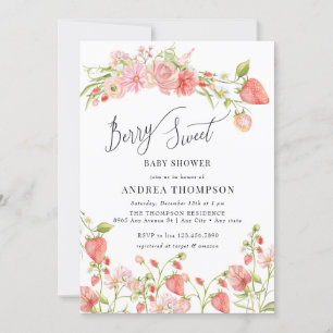 Invitación Fresa   Baby Shower de verano