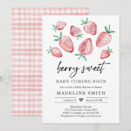 Invitación Fresa Baby Shower Invite a Berry Sweet Baby