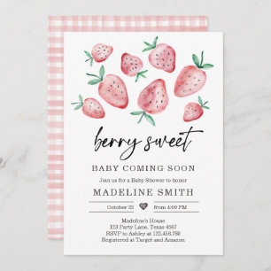 Invitación Fresa Baby Shower Invite a Berry Sweet Baby