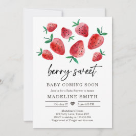 Invitación Fresa Baby Shower Invite a Berry Sweet Baby
