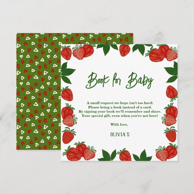 Invitación Fresa Berry Berry Sweet Fruit Regalo fresco libro  (Anverso / Reverso)