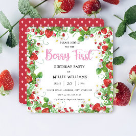 Invitación Fresa | Berry First Birday Party
