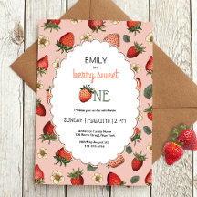 Fresa Berry Primer cumpleaños Vintage