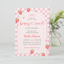 Invitación Fresa Berry Sweet Baby Girl Baby Shower