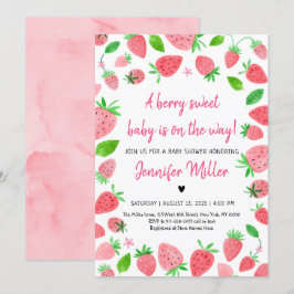 Invitación Fresa Berry Sweet Baby Shower
