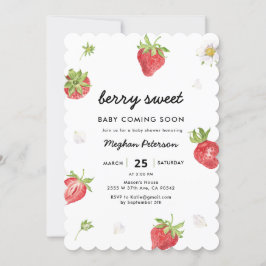 Invitación Fresa Berry Sweet Baby Shower