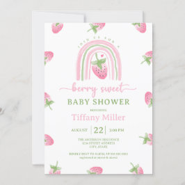 Invitación Fresa Berry Sweet Baby Shower