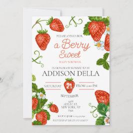 Invitación Fresa Berry Sweet Baby Shower