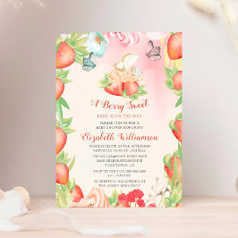 Invitación Fresa Berry Sweet Baby Shower
