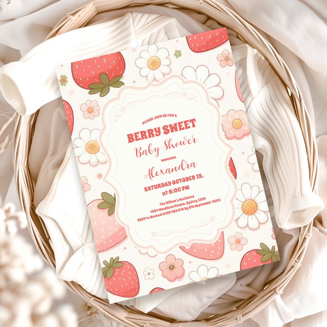 Invitación Fresa Berry Sweet Baby Shower (Subido por el creador)