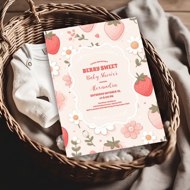 Invitación Fresa Berry Sweet Baby Shower (Subido por el creador)