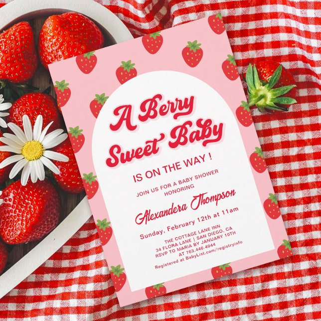 Invitación Fresa Berry Sweet Baby Shower (Subido por el creador)