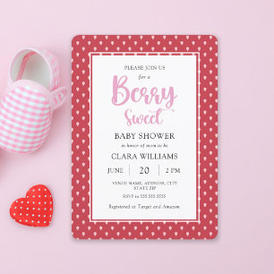 Invitación Fresa Berry Sweet Baby Shower