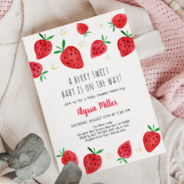 Invitación Fresa Berry Sweet Baby Shower