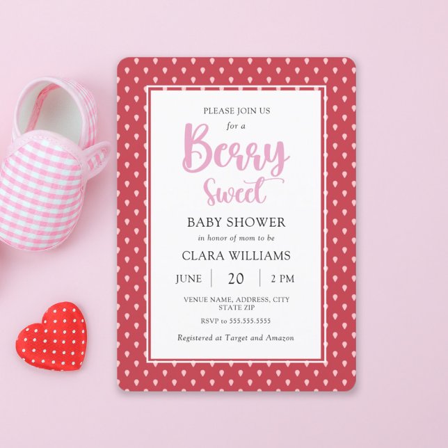 Invitación Fresa Berry Sweet Baby Shower (Subido por el creador)