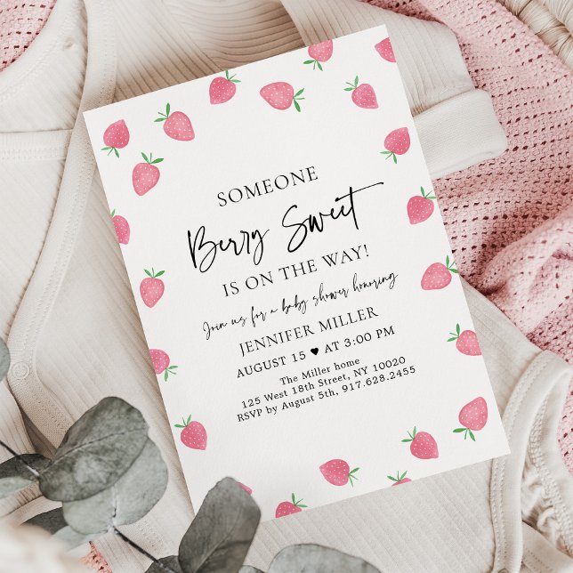 Invitación Fresa Berry Sweet Baby Shower (Subido por el creador)