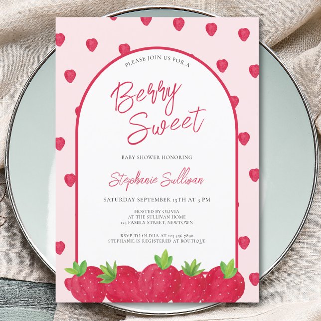 Invitación Fresa Berry Sweet Baby Shower (Subido por el creador)