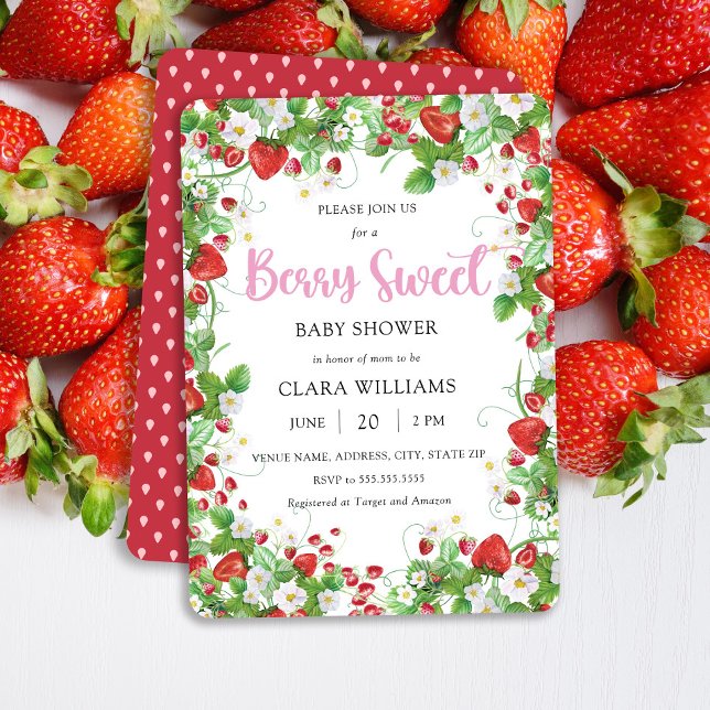 Invitación Fresa Berry Sweet Baby Shower (Subido por el creador)
