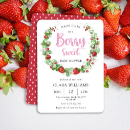 Invitación Fresa Berry Sweet Baby Shower