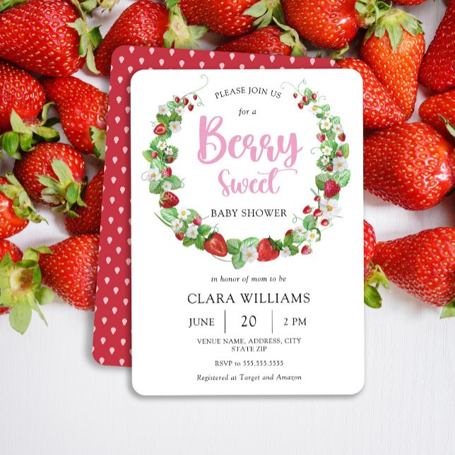 Invitación Fresa Berry Sweet Baby Shower (Subido por el creador)