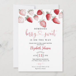 Invitación Fresa Berry Sweet Baby Shower