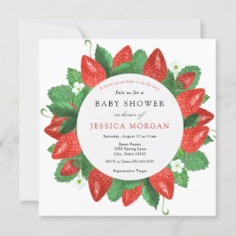 Invitación Fresa Berry Sweet Baby Shower
